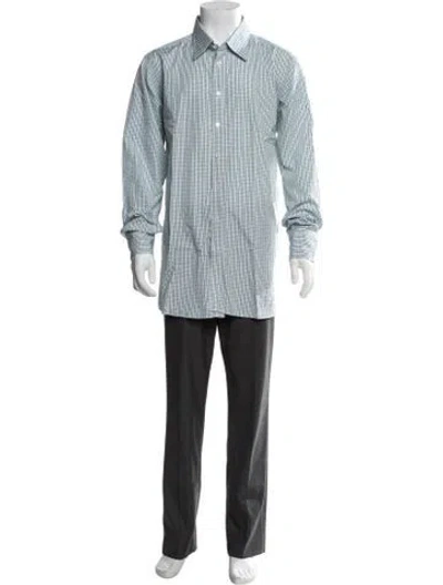 Pre-owned Turnbull & Asser Plaid Print Long Sleeve Dress Shirt In Multicolor