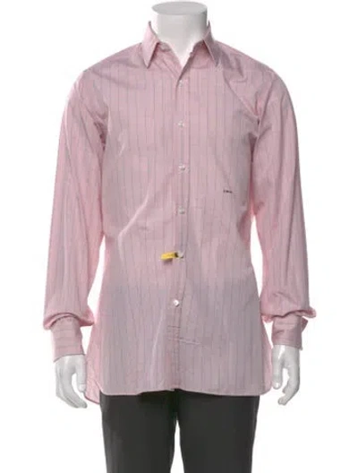 Pre-owned Turnbull & Asser Plaid Print Long Sleeve Dress Shirt In Red