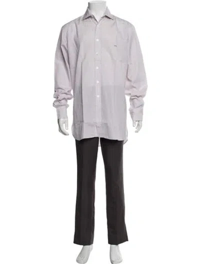 Pre-owned Turnbull & Asser Plaid Print Long Sleeve Dress Shirt In Red