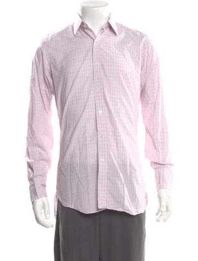 Pre-owned Turnbull & Asser Plaid Print Long Sleeve Shirt In Red