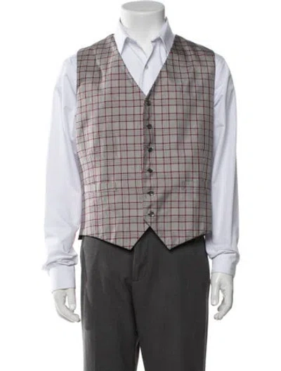 Pre-owned Turnbull & Asser Silk Plaid Print Suit Vest In Multicolor