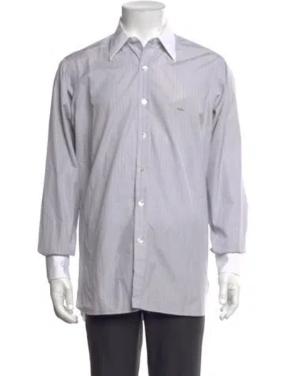 Pre-owned Turnbull & Asser Striped Long Sleeve Dress Shirt In Blue