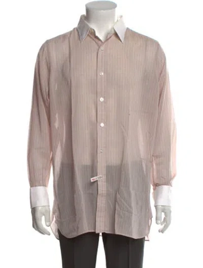 Pre-owned Turnbull & Asser Striped Long Sleeve Dress Shirt In Neutral