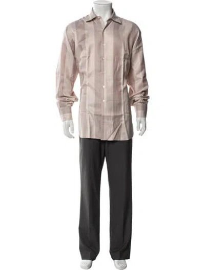 Pre-owned Turnbull & Asser Striped Long Sleeve Dress Shirt In Neutral