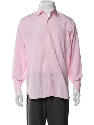 Pre-owned Turnbull & Asser Striped Long Sleeve Dress Shirt In Pink