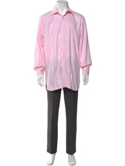 Pre-owned Turnbull & Asser Striped Long Sleeve Dress Shirt In Red