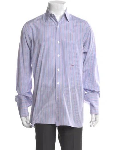 Pre-owned Turnbull & Asser Striped Long Sleeve Dress Shirt In White
