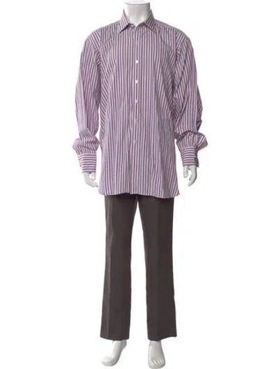 Pre-owned Turnbull & Asser Striped Long Sleeve Shirt In Red