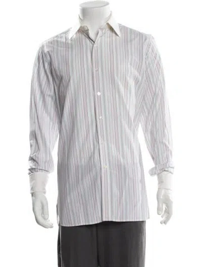 Pre-owned Turnbull & Asser Striped Long Sleeve Shirt In White