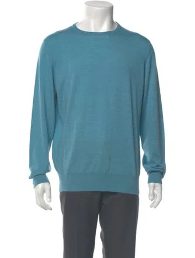 Pre-owned Turnbull & Asser Wool Crew Neck Pullover In Blue