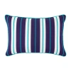 Turquoise Sun Ink Stripe Self Cording Rectangular Throw Pillow In Blue