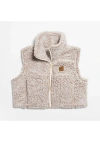 Turtle Fur Cropped High Pile Fleece Vest In Brown