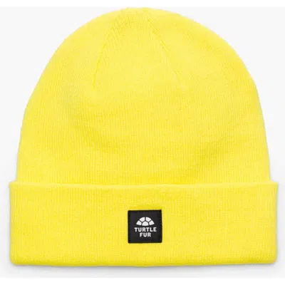 Turtle Fur Explorer Cuffed Beanie In Yellow