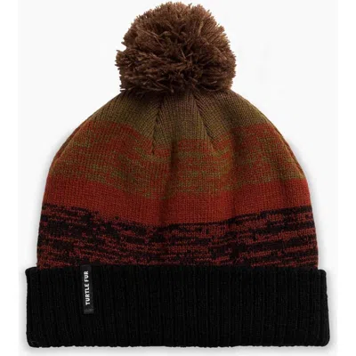 Turtle Fur Fade Cuffed Pom Winter Hat In Brown