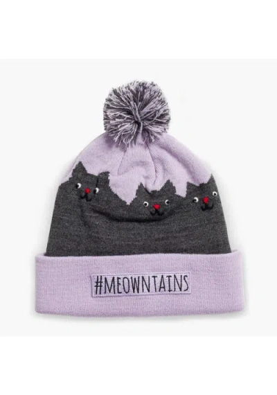 Turtle Fur Kids #meowntains Pom Winter Hat In Black