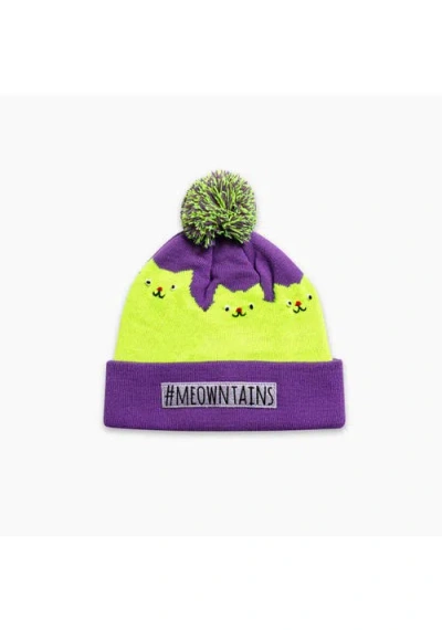 Turtle Fur Kids #meowntains Pom Winter Hat In Purple