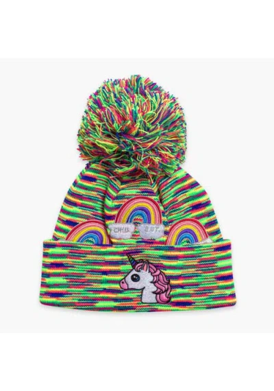 Turtle Fur Kids Unicorn Pom Winter Hat In Green