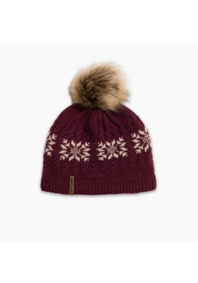 Turtle Fur Leira Wool Pom Beanie In Burgundy