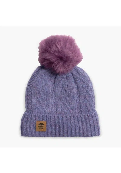 Turtle Fur Lindsey Pom Beanie In Purple