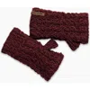 Turtle Fur Mika Wool Fingerless Mittens In Burgundy
