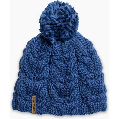 Turtle Fur Millie Wool Pom Beanie In Blue