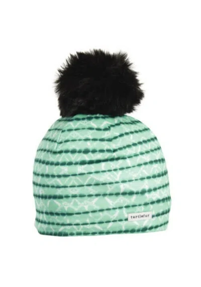 Turtle Fur Performance Pom Pom Beanie In Green