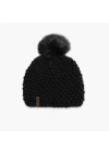 Turtle Fur Snowfall Pom Slouch Beanie In Black
