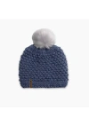 Turtle Fur Snowfall Pom Slouch Beanie In Blue