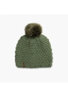 Turtle Fur Snowfall Pom Slouch Beanie In Green
