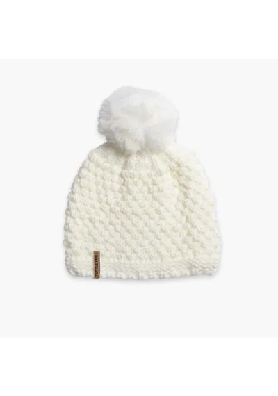Turtle Fur Snowfall Pom Slouch Beanie In White