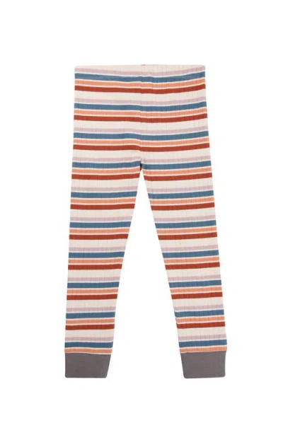 Turtledove London Kids Organic Cotton Retro Stripe Print Leggings In Multi