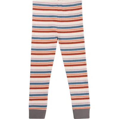 Turtledove London Kids Organic Cotton Retro Stripe Print Leggings In Multi