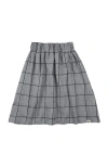 Turtledove London Kids Organic Cotton Window Pane Check Print Skirt In Gray