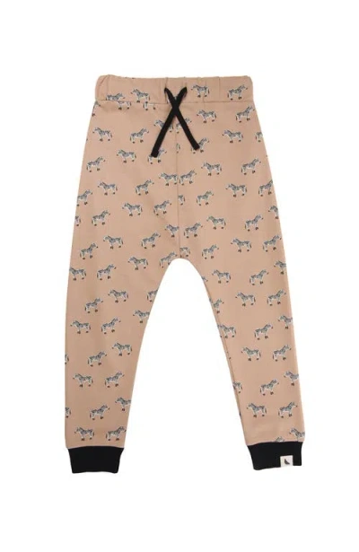 Turtledove London Kids Organic Cotton Zebra Print Joggers In Neutral