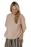 Turtledove London Organic Cotton Doris Tie Back Top In Sand