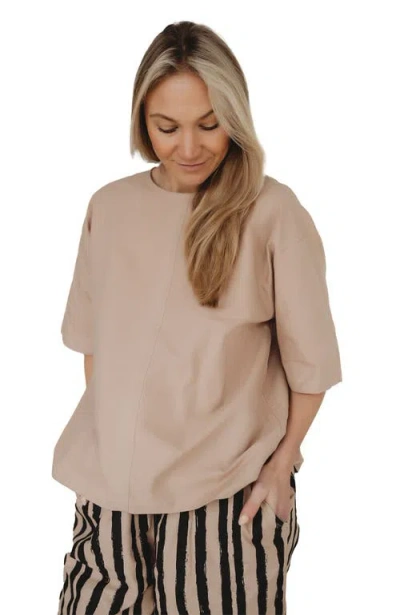 Turtledove London Organic Cotton Doris Tie Back Top In Sand