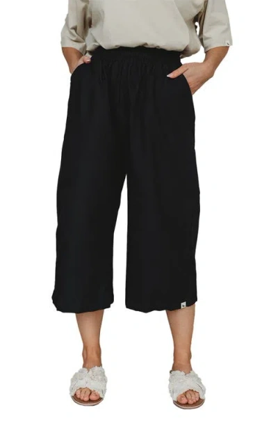 Turtledove London Organic Cotton Judy Crop Trousers In Black