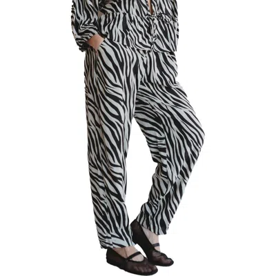 Turtledove London Organic Cotton Multicolor Zebra Streak Print Barrel Leg Trousers