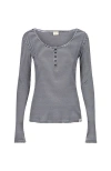 Turtledove London Organic Cotton Nora Stripe Print Top In Black