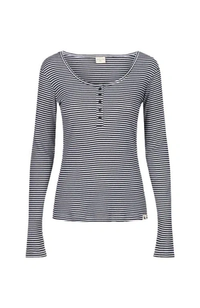 Turtledove London Organic Cotton Nora Stripe Print Top In Black