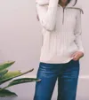 Turtleson Aurora Half-zip Cable Knit Sweater In Ivory In Multi