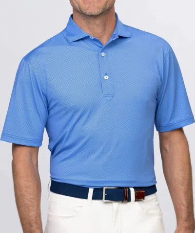 Turtleson Clarence Mini Diamond Jacquard Polo In Marine In Blue