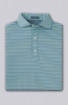 Turtleson Clark Stripe Performance Polo In Green