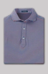 Turtleson Clark Stripe Performance Polo In Blue