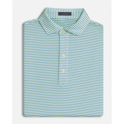 Turtleson Dean Stripe Performance Polo In Green