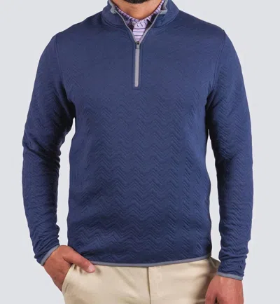 Turtleson Erwin Quilted Pullover Sweater In Admiral In Blue