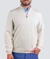 Turtleson Extra Fine Merino 1/4 Zip Sweater In Antique White In White