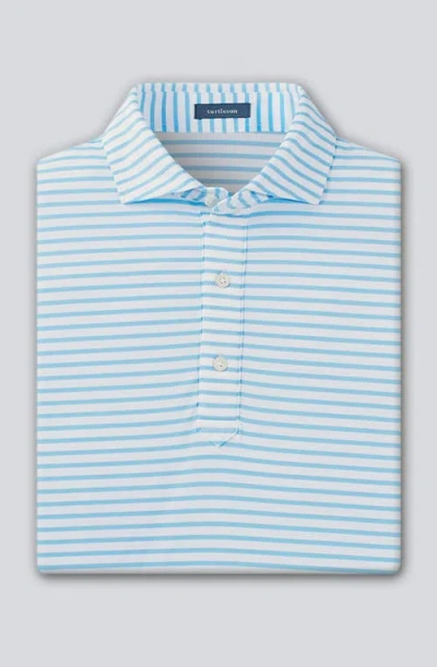 Turtleson Gus Stripe Performance Polo In Blue