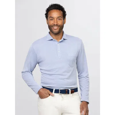 Turtleson Lester Oxford Performance Polo Long Sleeve In Blue