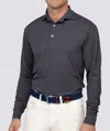 Turtleson Mason Performance Long Sleeve Polo In Navy/clementine In Multi
